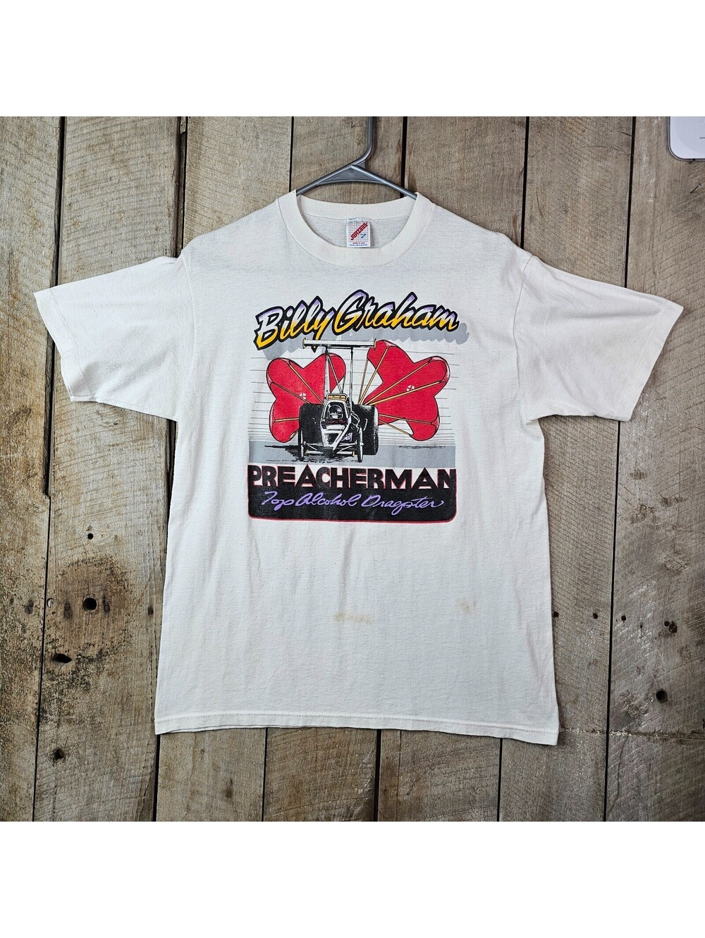 Vintage Billy Graham Preacherman Pop Alcohol Dragster Shirt USA XL